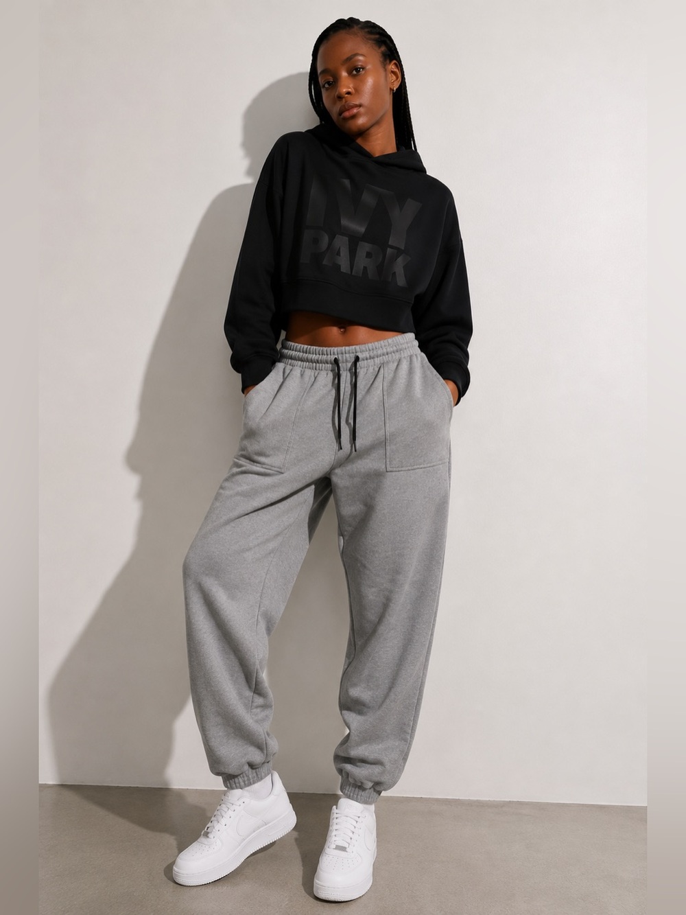 Ivy Park Grey Fleece Jogger Sweatpants